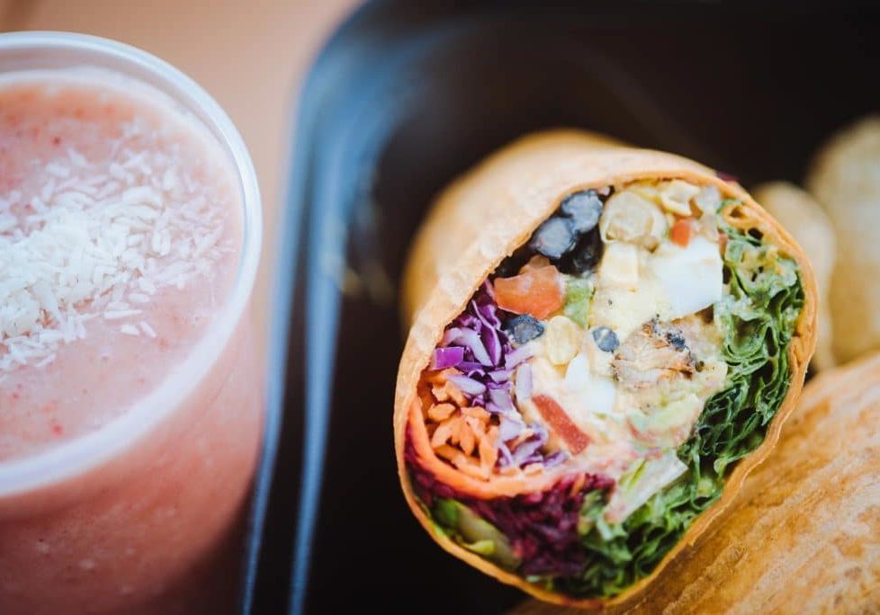 You'll find colorful wraps and smoothies at Crave Food Truck.